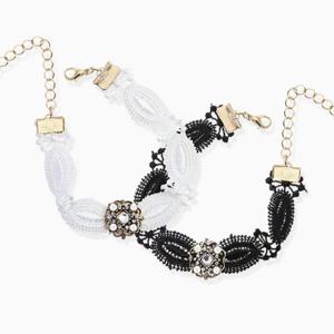 에스닉 레이스 초커 팔찌