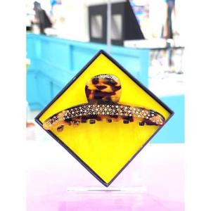 로뎀 세이브존05 프랑스 스와로브스키 슬림 중 집게핀(진브라운호피) RDB24030036