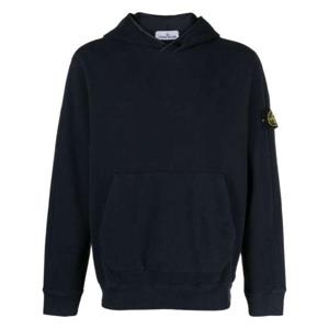 스톤 아일랜드 가먼트 다이드 스트레치 코튼 플리스 후드 티셔츠