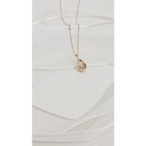 로이드 14K 러브듀 더블하트 드롭 다이아 목걸이 LNF24041D