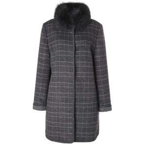 [조순희]폭스네크라인 탈착 체크 코트(FMWC516)