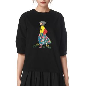 [르니앤맥코이(여성)]꽃치마에코아가씨 면 티셔츠 MM05TS503FJY