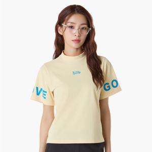 [르꼬끄골프] [온라인전용] 여성 레터링 포인트 하프넥 티셔츠 (GQ122LTS32)