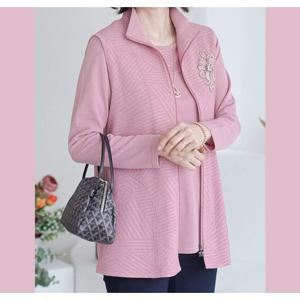 [쉬즈마담]SET3147 꽃잎 자가드 조끼 앙상블 60대 엄마옷 선물