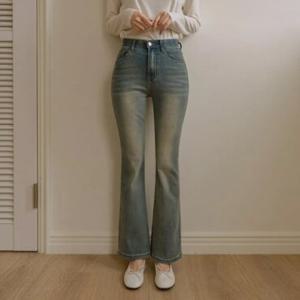 [저스트원] 입체패턴 스판데님 부츠컷진(숏/롱)