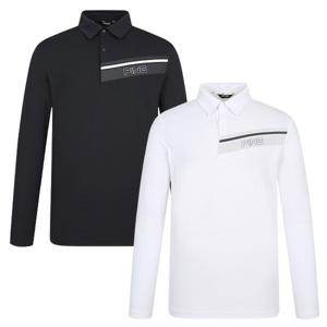 [핑골프]양말증정남성 사각 조직 카라 긴팔 티셔츠 (111E1TO108)