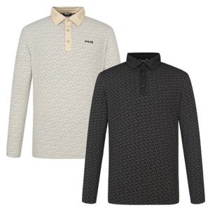 [핑골프]양말증정남성 패턴 카라 긴팔 티셔츠 (111E1TO107)
