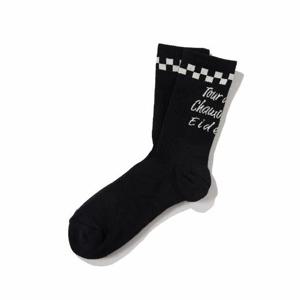 JQS DUA23S43Z1 쿨맥스 하이킹 체커보드 크루삭스 (Black)