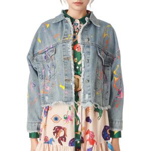 [르니앤맥코이(여성)]네온패인팅 데님자켓 MM04JK402HJYI