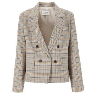 [에이비에프지]백 트임 포인트 테일러드 체크 재킷 APZ1HJ04C