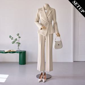 [한정수량] [커스텀에이블] [SET][55-77]삼각링 옆단추 자켓 슬랙스 셋업_T2503SE006A