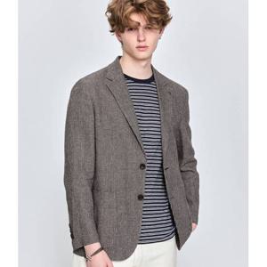 [헤지스남성] 브라운 린넨혼방 패턴 자켓(HZJA5B305W2)