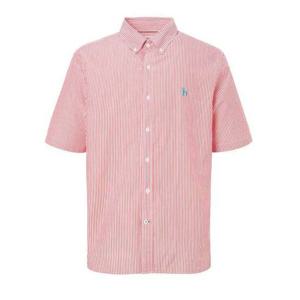 [헤지스남성] 레드 시어서커 스트라이프 반팔 셔츠(HZSH5B521R2)