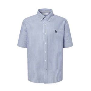 [헤지스남성] 네이비 시어서커 스트라이프 반팔 셔츠(HZSH5B521N2)