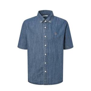 [헤지스남성] 블루 데님 반팔 셔츠(HZSH5B505B2)