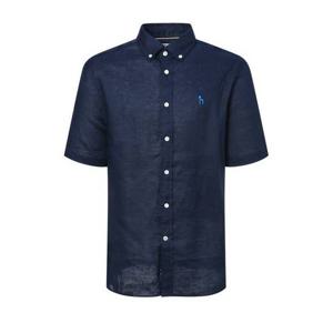 [헤지스남성] 네이비 린넨 반팔 셔츠(HZSH5B501N2)