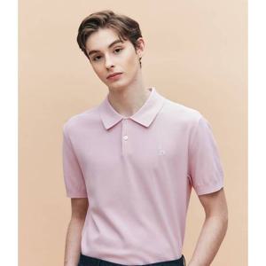 [헤지스남성] 핑크 면강연 마이크로 조직 카라 니트(HZSW5B551P1)