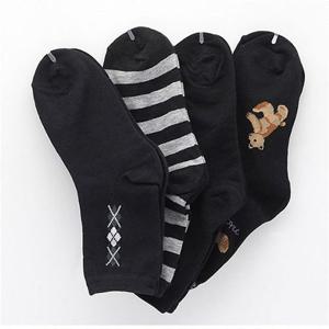 여자 검정 계열 다양한 패턴 패션 삭스 10켤레 묶음