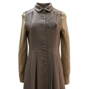 [비꼴리끄(여성)]소매니트 셔츠카라 원피스 B244WO4010