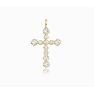 [로이드] 주무제작 십자가 라운드 스톤세팅 14k 펜던트 LPP23124G