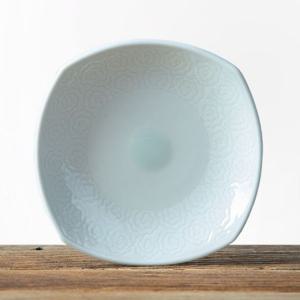 이천도자기 조각목단 사각찬기 소 11.5cm 그릇 식기 한식접시 한식찬기 혼수용식기 사각찬기 사각스쿠프 찬