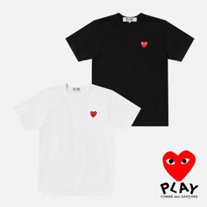 꼼데가르송 남녀공용 레드와펜 반팔티