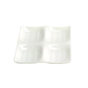 업소용 멜라민 정사절 접시 중 흰색 나눔접시 멜라민접시 멜라민그릇 반찬접시 반찬그릇 4구접시 4구그릇