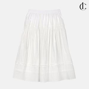 엘케이트 여성 롱치마 여름 밴딩스커트 레이스 편한치마 LNNP014