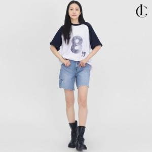 엘케이트 여자 반팔티 오버핏 프린팅 티셔츠 LRAT017