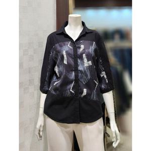 [벨라디터치][벨라디터치] V3F2BL36 프린트 배색 셔츠 블라우스