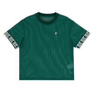 [볼빅어패럴] 여성 골프 전판 메쉬 오버핏 크롭 반팔 티셔츠 VLTSP405_DE