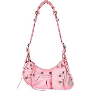 발렌시아가 핑크 나파 가죽 스터드 숄더 백 6713091VG9Y 5812