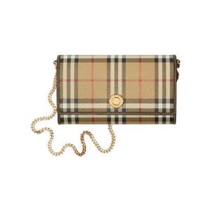 버버리 체크 체인 스트랩 월렛 아카이브 베이지 밀리터리 8099229