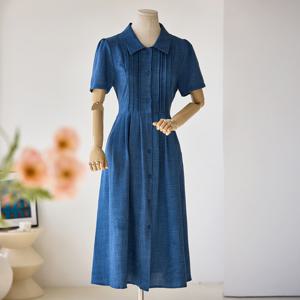 [한정수량] [커스텀에이블] 카라 핀턱 플레어 원피스_T2505OP013B