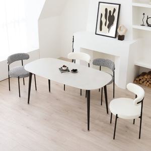 에피안 포세린 세라믹식탁 테이블 타원형 4인용 식탁의자세트 1600