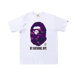 베이프 컬러 카모 바이 베이싱 에이프 티셔츠 화이트 퍼플 1I80-110-014