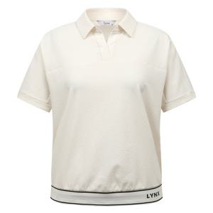 [링스본사] 여성 우븐배색 셔링 반팔 티셔츠 L21E2TO357_IV