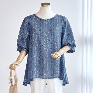 [한정수량] [커스텀에이블] 벌룬 자수 플레어 블라우스_T2505BL045B