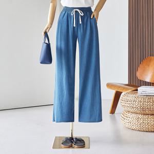 [한정수량] [커스텀에이블] 아이스 데님 밴딩 와이드 팬츠_T2505DP017B