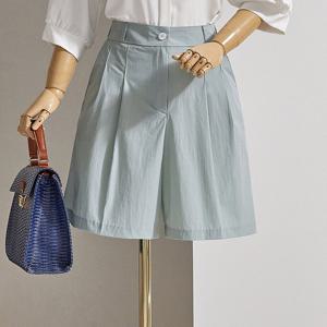 [한정수량] [커스텀에이블] [FREE/L]쿨 바스락 주름 와이드 하프 슬랙스_T2505PT032B