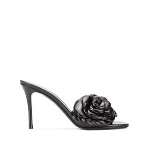 발렌 발렌티노 가라바니 플로럴 아플리케 가죽 뮬 WS0AN5HLK