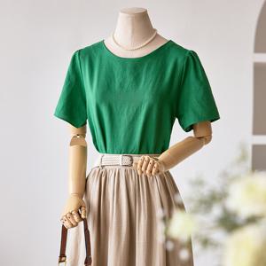 [한정수량] [커스텀에이블] 린넨 반팔 블라우스_T2506BL050B