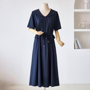 [한정수량] [커스텀에이블] 둥근카라 스트링 원피스_T2506OP040B