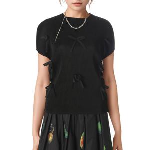 [르니앤맥코이(여성)]리본리본플리츠티셔츠 MM07BL600HJY