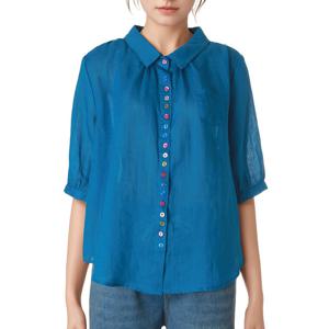 [르니앤맥코이(여성)]상큼콩콩단추 린넨블라우스 MM08BL106HJY