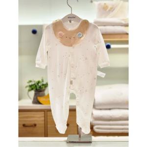 압소바 HK(25년가을)싹싹 뱀부 우주복(턱받이포함) (A2510630)