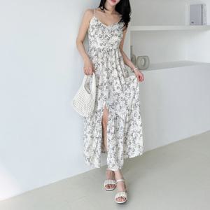 [한정수량] [모리스커밍홈] 플로럴 끈 원피스_M2506OP054B