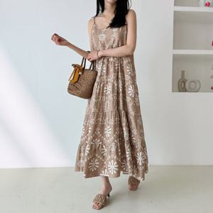 [한정수량] [모리스커밍홈] 나염 캉캉 끈 원피스_M2506OP055B