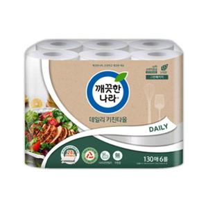 아트박스/오피스큐 깨끗한나라 데일리 키친타올 130매 x 6입