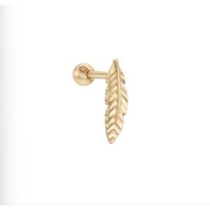 [로이드] 빈티지 리프 골드 피어싱 14K GOLD 귀걸이 LPFJ3024G